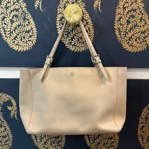 Tory Burch | Leather Buckle Tote | Gray